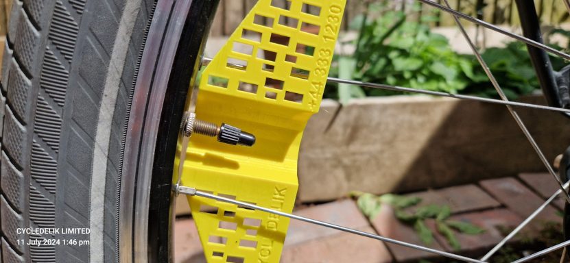 CYCLEDELIK Valve Guard Protection for ebikes and cargobikes with frame locks. 