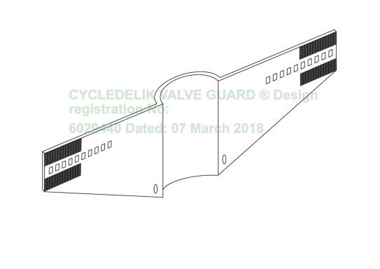 CYCLEDELIK Valve Guard Protection for ebikes and cargobikes with frame locks.